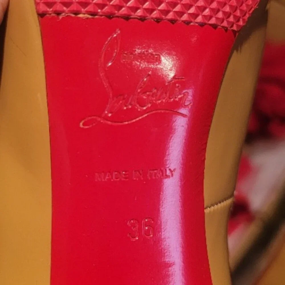 Christian Louboutin Nude Square Toe Patent leather Pumps Eur. 36 - Picture 16 of 16